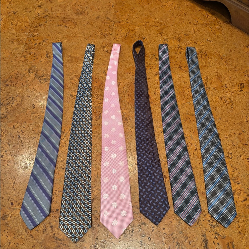 Elegant Men's Tie Set - Assorted Colors -Set of 6